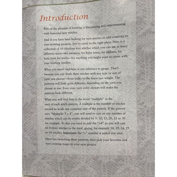 Leisure Arts #4280 Booklet 50 Fabulous Knit Stitches by Rita Weiss - Picture 5 of 6